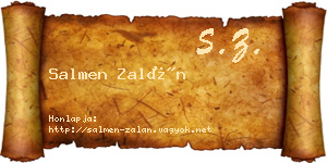 Salmen Zalán névjegykártya